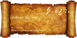 Jakus Éva névjegykártya